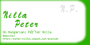 nilla peter business card